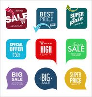 Verkoop banner sjablonen ontwerp en speciale aanbieding tags collectie vector