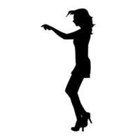 silhouet van een slank vrouw in dans houding. silhouet van een vrouw dansen. vector