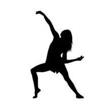 silhouet van een slank vrouw in dans houding. silhouet van een vrouw dansen. vector