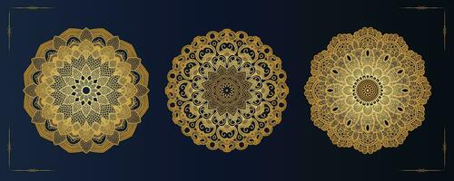 vrij vector luxe mandala sjabloon achtergrond en sier- ontwerp voor uitnodiging, bloemen mandala. goud mandala