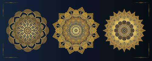 vrij vector luxe mandala sjabloon achtergrond en sier- ontwerp voor uitnodiging, bloemen mandala. goud mandala