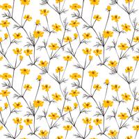 Abstracte gele bloemen naadloze achtergrond. vector