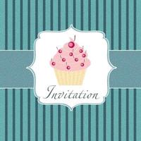 cupcake uitnodiging achtergrond vector