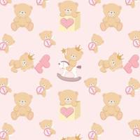 roze teddybeerpatroon vector