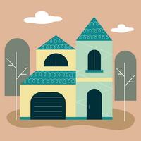 gemakkelijk vlak vector illustratie van een schattig dorp huis