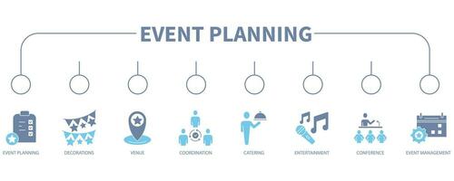 evenement planning banier web icoon vector illustratie concept