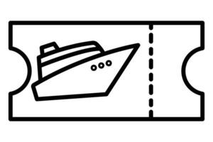 reis schip ticket icoon. icoon verwant naar kaartjes voor reis reizen. lijn icoon stijl. element illustratie vector