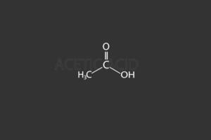 azijnzuur zuur moleculair skelet- chemisch formule vector