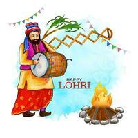 gelukkig lohri Indisch oogst festival viering achtergrond ontwerp vector