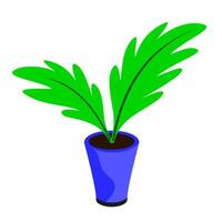 decoratief planten groei in blauw vas vector