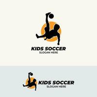 vector grafisch van kinderen voetbal logo ontwerp sjabloon