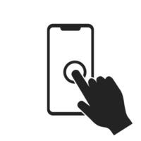 smartphone vinger tintje scherm icoon vector illustratie