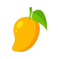 mango fruit blad tekenfilm stijl icoon vector illustratie