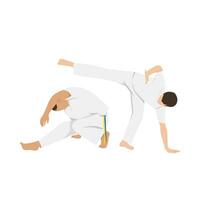 mensen vechten in capoeira. braziliaans krijgshaftig kunsten. gevecht sport. vector