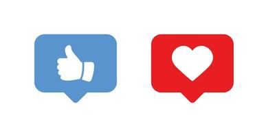 sociaal media reactie pictogrammen reeks - hart, Leuk vinden, duimen omhoog symbolen vector