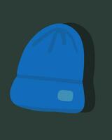 vector geïsoleerd illustratie van een winter sport- dop.blauw hoed Aan een groen achtergrond.