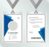 medisch abstract ID kaart kaart ontwerp sjabloon. professioneel medisch ID kaart kaart sjabloon of medisch bedrijf ID kaart kaart zakelijke identiteit ontwerp. modern dokter ID kaart kaart sjabloon vector