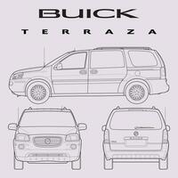 2005 buick terras auto blauwdruk vector