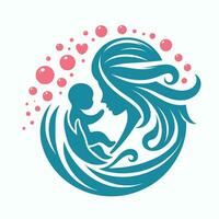 ai gegenereerd gelukkig moeder dag logo vector illustratie