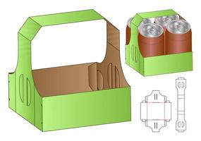 doos verpakking gestanst sjabloonontwerp. 3D-model vector