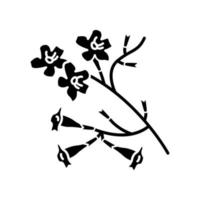 plumeria zwarte glyph-pictogram vector