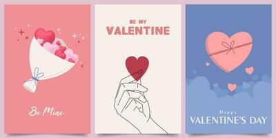 gemakkelijk minimalistische gelukkig Valentijn dag vector ontwerp illustratie achtergrond. voor ansichtkaart, banier, poster, sociaal media, Promotie