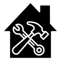 huis verbetering gereedschap icoon lijn vector illustratie