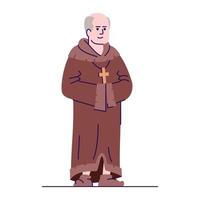 middeleeuwse priester platte vectorillustratie vector