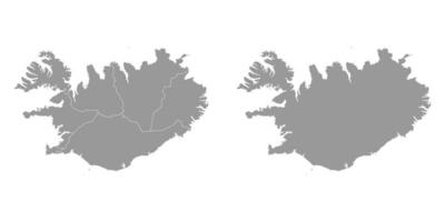 IJsland grijs kaart met administratief districten. vector illustratie.