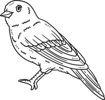 kanarie vogel geïsoleerd kleur bladzijde voor kinderen vector