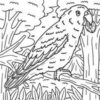 papegaaitje vogel kleur bladzijde voor kinderen vector