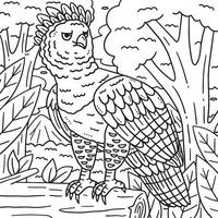harpij adelaar vogel kleur bladzijde voor kinderen vector