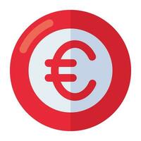 een bewerkbare ontwerp icoon van euro munt vector