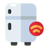 vector ontwerp van slim koelkast, vlak icoon