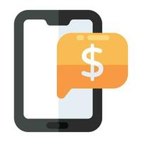 een icoon ontwerp van mobiel financieel babbelen vector