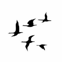 vogelstand kudde silhouet icoon vector. vogelstand kudde silhouet kan worden gebruikt net zo icoon, symbool of teken. vogelstand kudde icoon voor ontwerp verwant naar dier, dieren in het wild of landschap vector