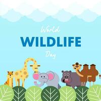 wereld dieren in het wild dag illustratie achtergrond vector