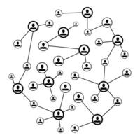 sociaal netwerk aansluiten. vector verbinding netwerk internetten, sociaal globaal netto, web maatschappij met gebruiker avatar, socialisatie en communicatie illustratie