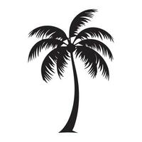 kokosnoot boom icoon. vlak stijl zwart Aan wit vector illustratie.