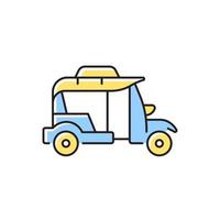 bangkok tuk-tuk rgb kleurenpictogram vector