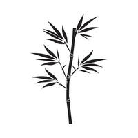 bamboe bladeren icoon over- wit achtergrond, silhouet stijl, vector illustratie.