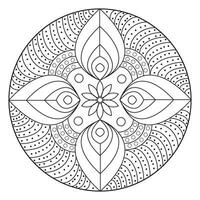 mandala kleur Pagina's - gemakkelijk mandala kleur bladzijde - gemakkelijk mandala kleur bladzijde - kleur bladzijde vector