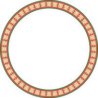 vector gekleurde ronde yakut ornament. eindeloos cirkel, grens, kader van de noordelijk volkeren van de ver oosten-