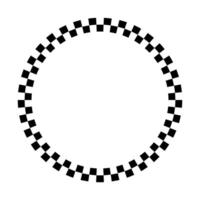 cirkel dammen kader. ronde patroon grens zwart en wit. ornament voor foto, winnaar en racen. vector geïsoleerd element Aan wit achtergrond.