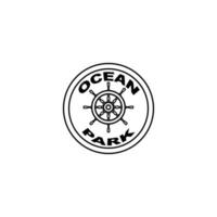 oceaan zwart en wit illustratie voor logo, element, ontwerp, sjabloon, enz vector