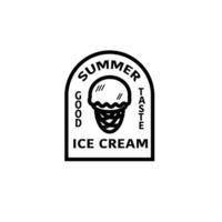 ijs room zwart en wit illustratie voor logo, element, ontwerp, sjabloon, enz vector