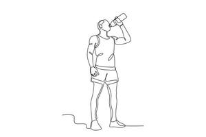 een Mens drinken water vector