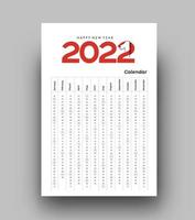 gelukkig nieuwjaar 2022 kalender - nieuwe jaar vakantie ontwerpelementen voor kerstkaarten, kalender banner poster voor decoraties, vector afbeelding achtergrond.