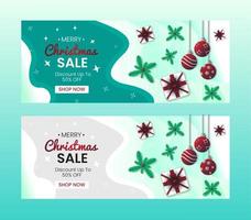 elegante merry christmas sale banner achtergrond premium vector