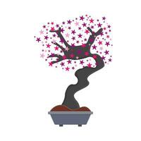 bonsai sakura bloem in pot illustratie vector